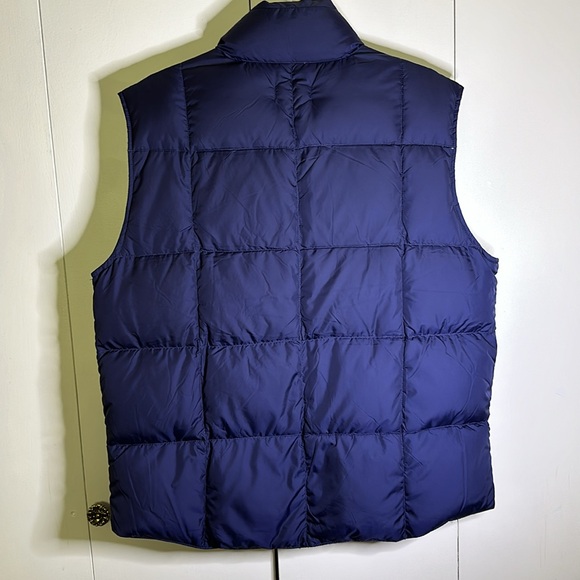 Lands End Mens Sz L (42-44) Blue Goosedown Puffer Vest Snap Front Lightweight - Picture 4 of 6